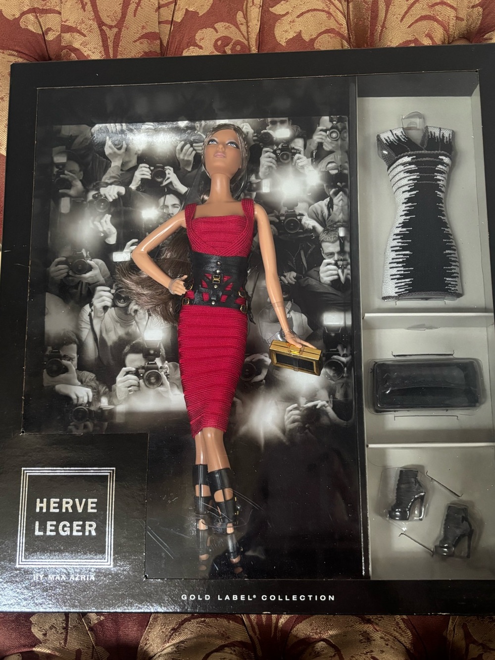 Hervé Léger Gold Label Red Bandage Doll Outfit